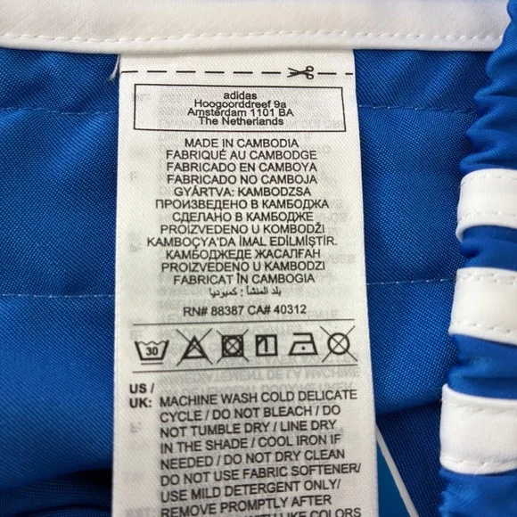 adidas Originals Women’s XL Sprinter Satin Shorts Blue 3 Stripe KC3875 Hot Pants - Picture 9 of 11